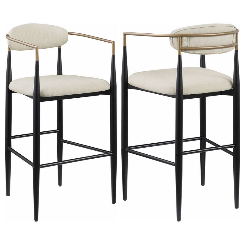 Tina Fabric Upholstered Metal Armrests Chairs (Set of 2)
