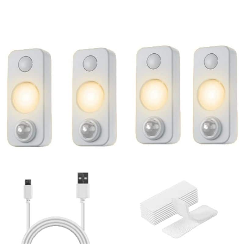 4-Pack Rechargeable Motion Sensor LED Lights,Warm Colors - Warm colors