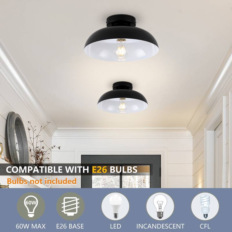 Semi Flush Mount Ceiling Light, Modern Ceiling Light Fixture for Kitchen Island Dining Room Foyer Hallway Porch Barn Loft