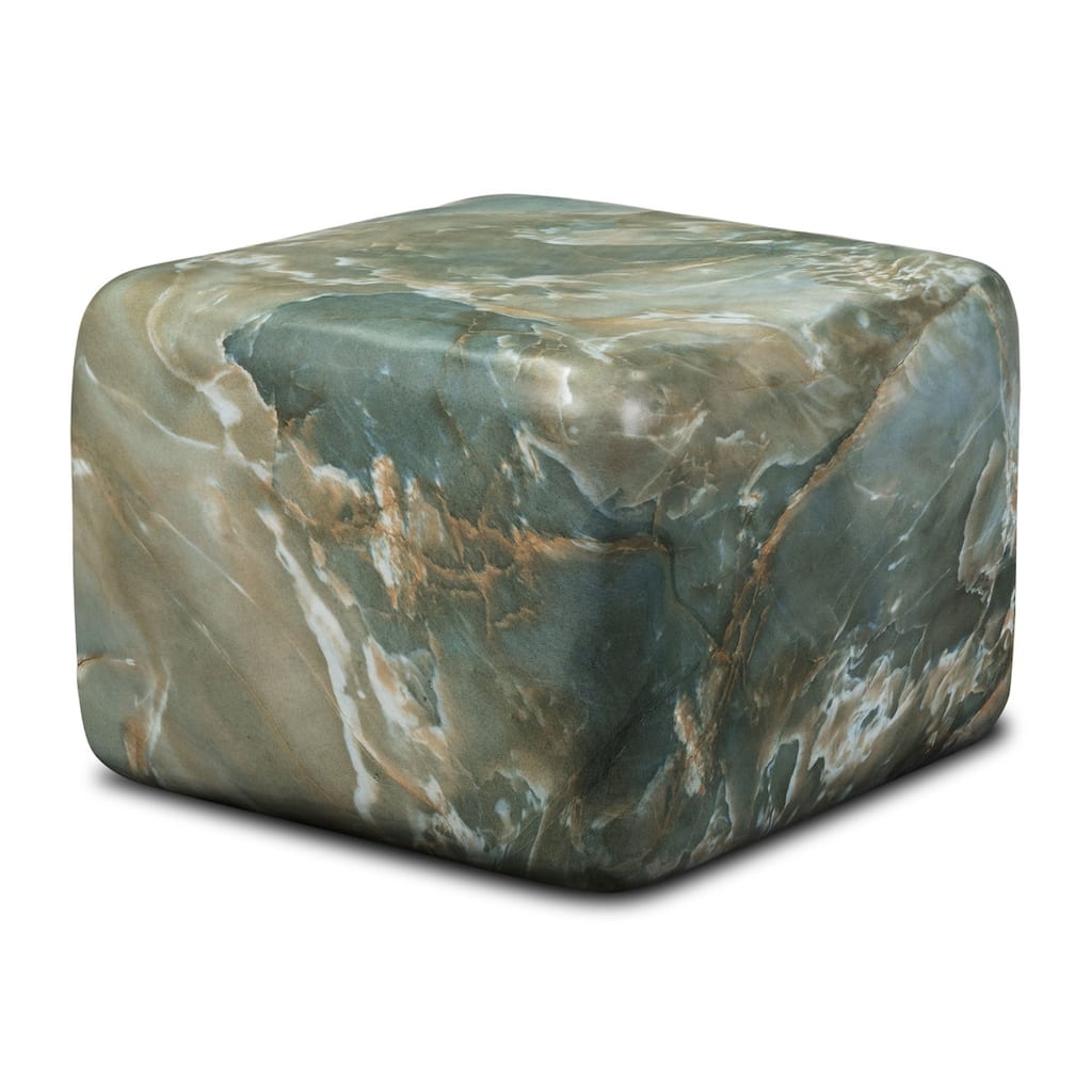 Quadra Cube Concrete Side Table with Marble Finish