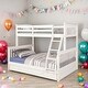 preview thumbnail 1 of 7, Twin Over Full Bunk Bed with Storage Drawers, Solid Pine Wood Construction, and Safety Guardrails White
