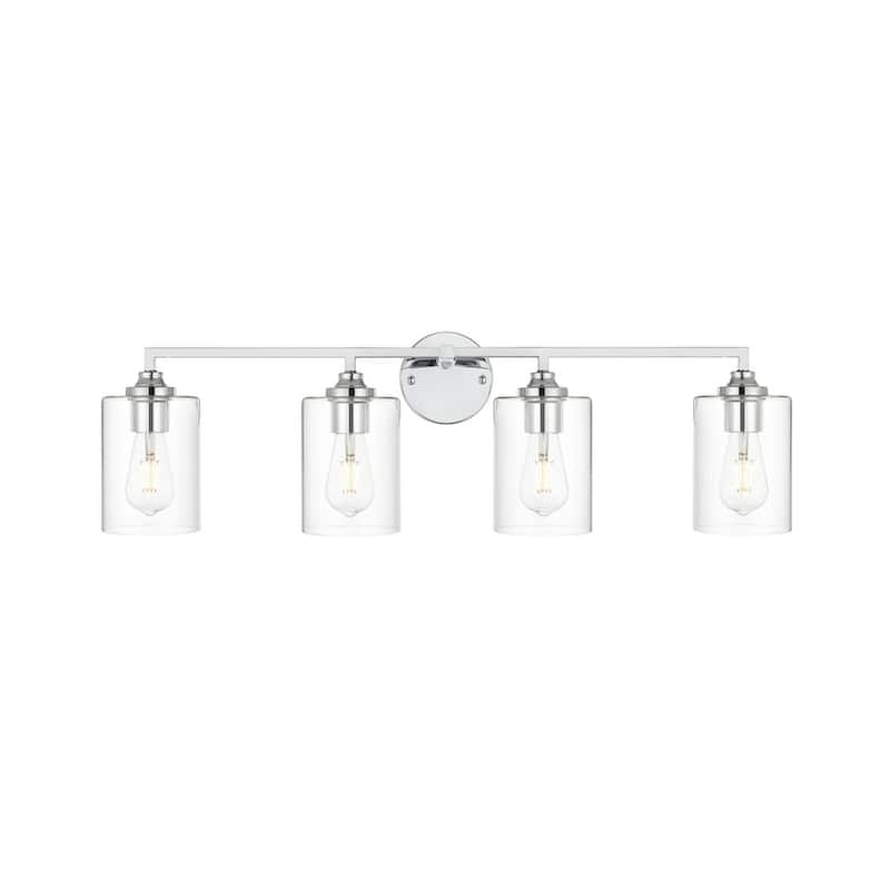 Roman 1 Light Black and Clear Bath Sconce
