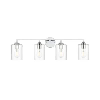 Roman 1 Light Black and Clear Bath Sconce