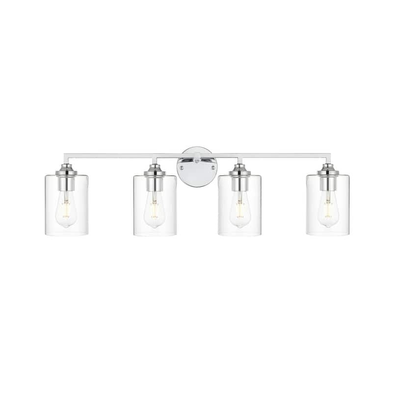 Roman 1 Light Black and Clear Bath Sconce