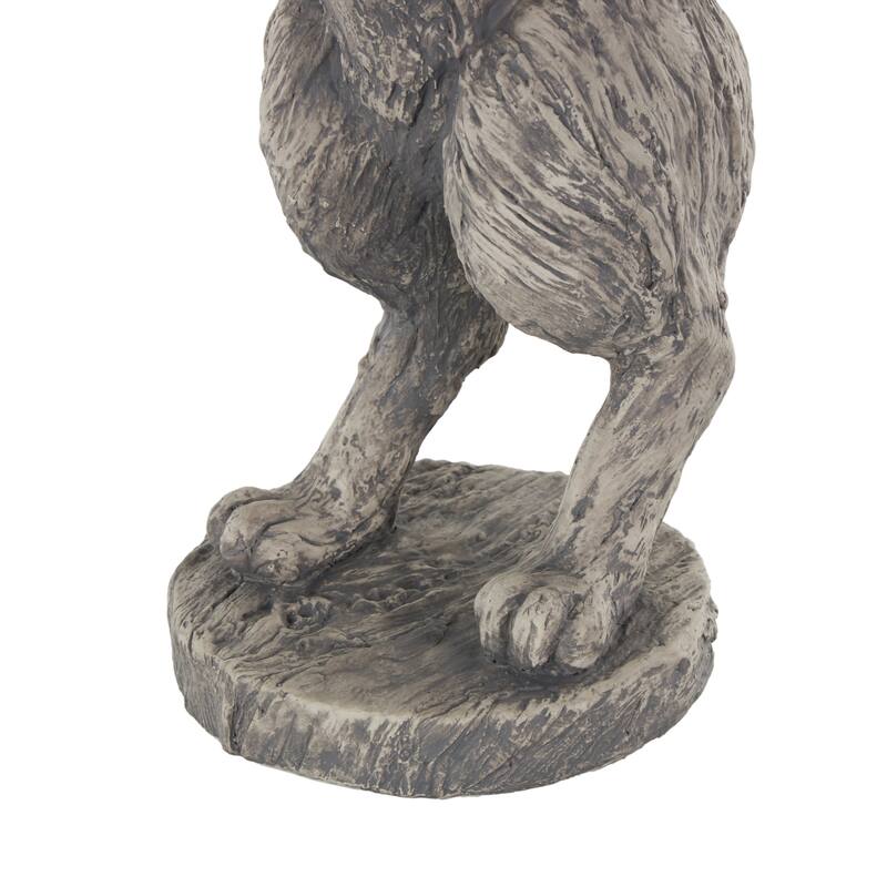 Polystone Rabbit Textured Sculpture with Telescope - Gray - Roche River Decor - 12"W x 8"L x 22"H