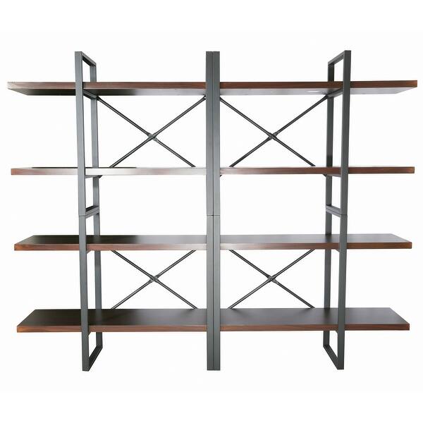 8 tier and 8 open wider metal frame and industrial wood etagere bookcase 70 87 56 69 13 inch overstock 30885420