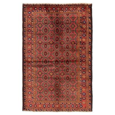 Teimani Red Rug 3'10" x 6'1" - 3'10 x 6'1