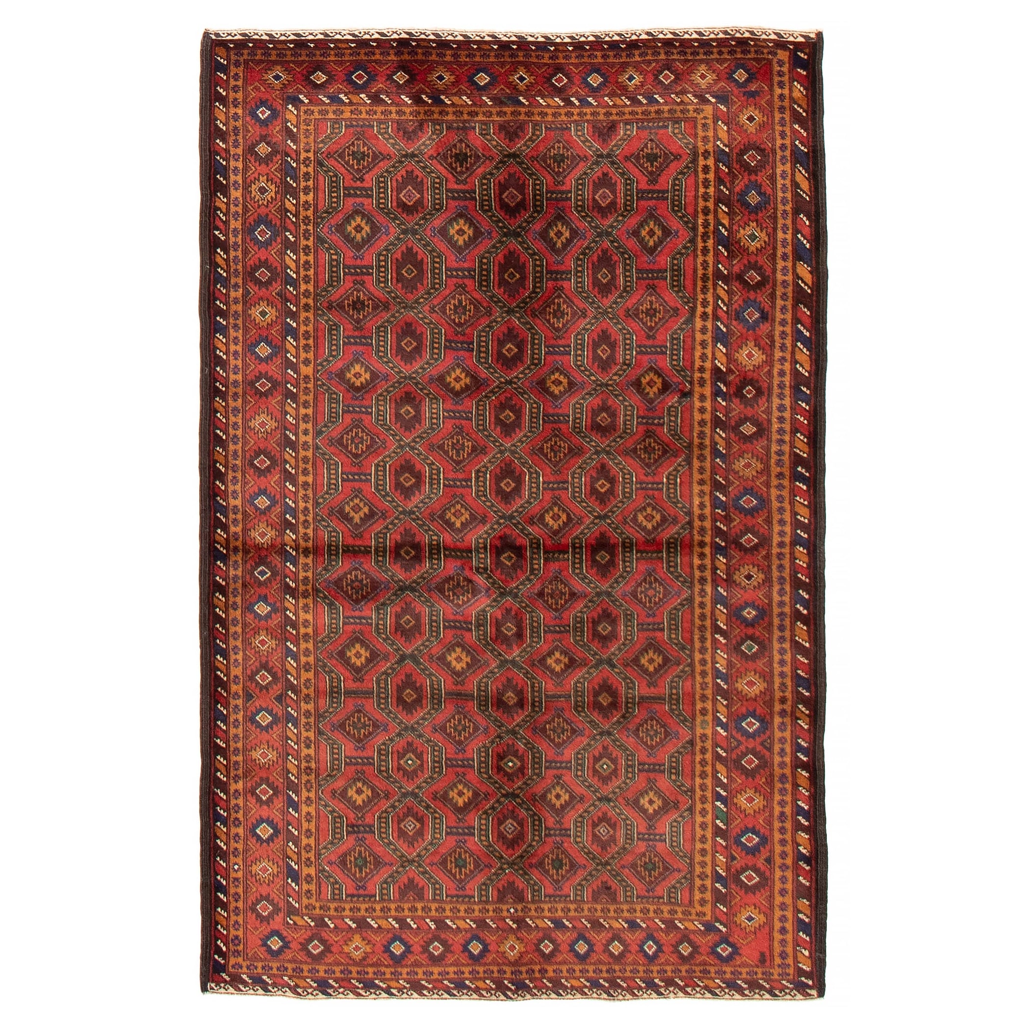 Teimani Red Rug 3'10" x 6'1" - 3'10 x 6'1