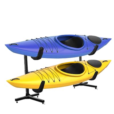 RaxGo Kayak Storage Rack, Indoor & Outdoor Freestanding Kayak Rack, 2 Kayak