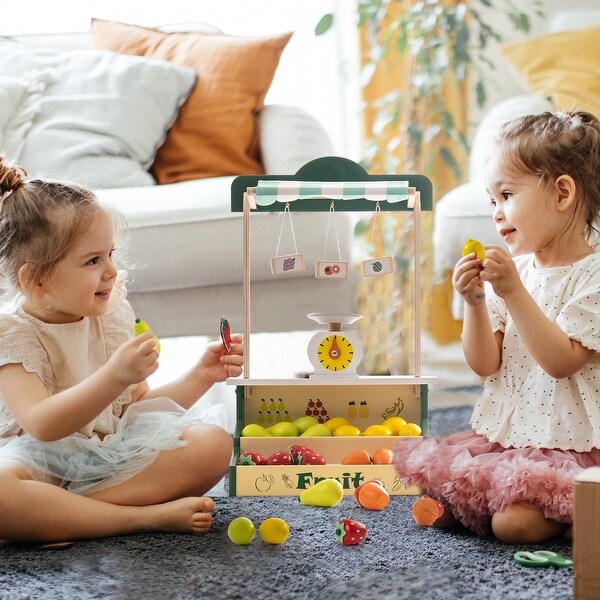 Wooden Farmers Market Stand Fruit Stall Toy Grocery Store Set for Kids On Sale Bed Bath Beyond 40154489