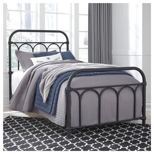 slide 2 of 7, Nashburg Twin Metal Bed - Multi Black - Twin