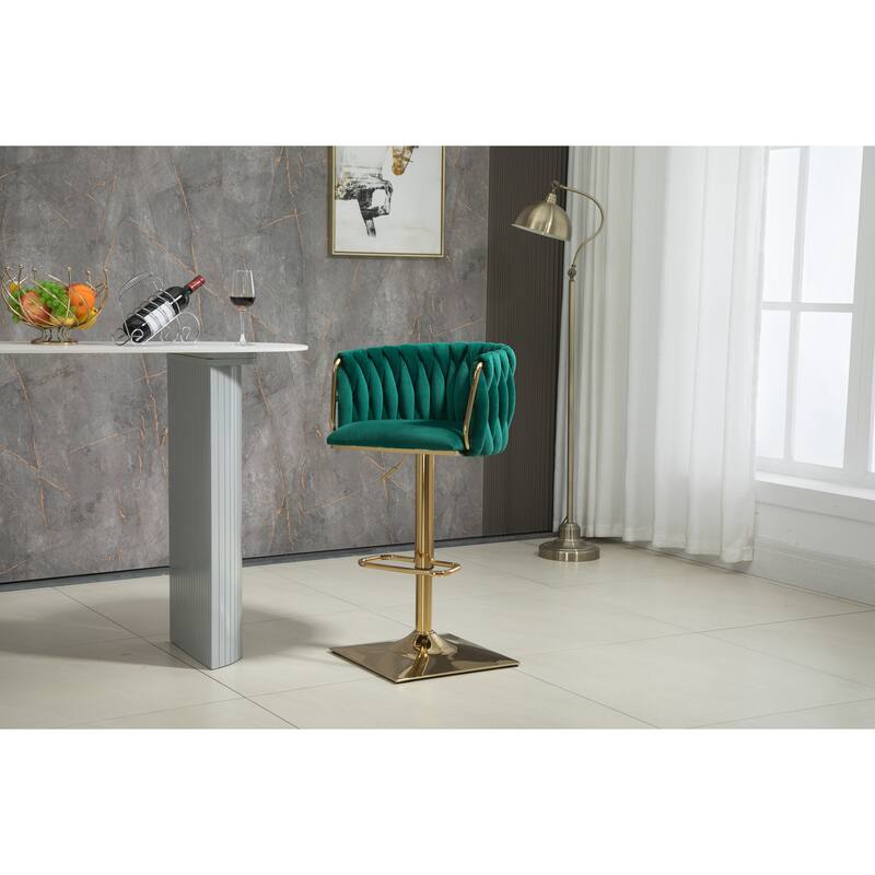 Set of 2 Vintage Bar Stools with Back and Footrest