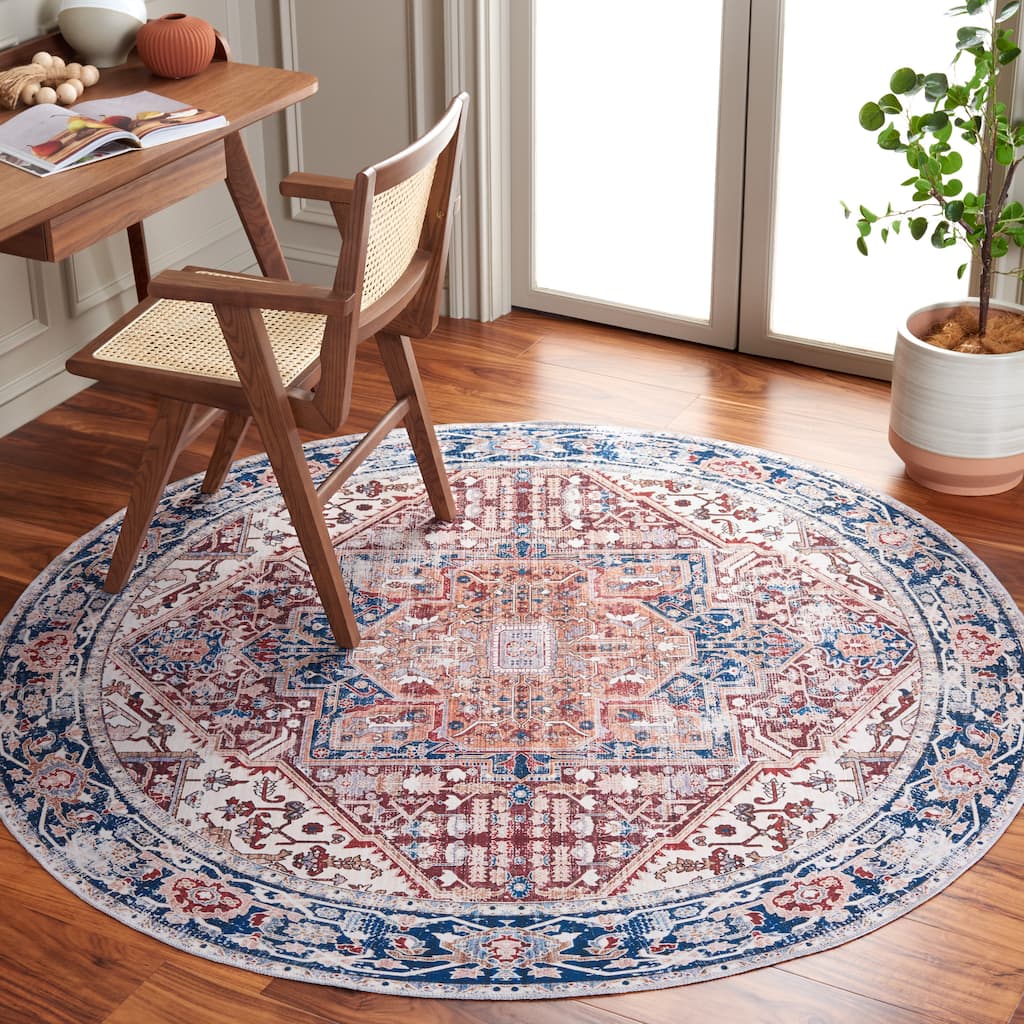 SAFAVIEH Arizona Flutur Machine Washable Slip Resistant Vintage Oriental