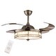 preview thumbnail 5 of 7, 42'' 4 Retractable Blades Copper Gold LED Ceiling Fan with Remote - 42 inches