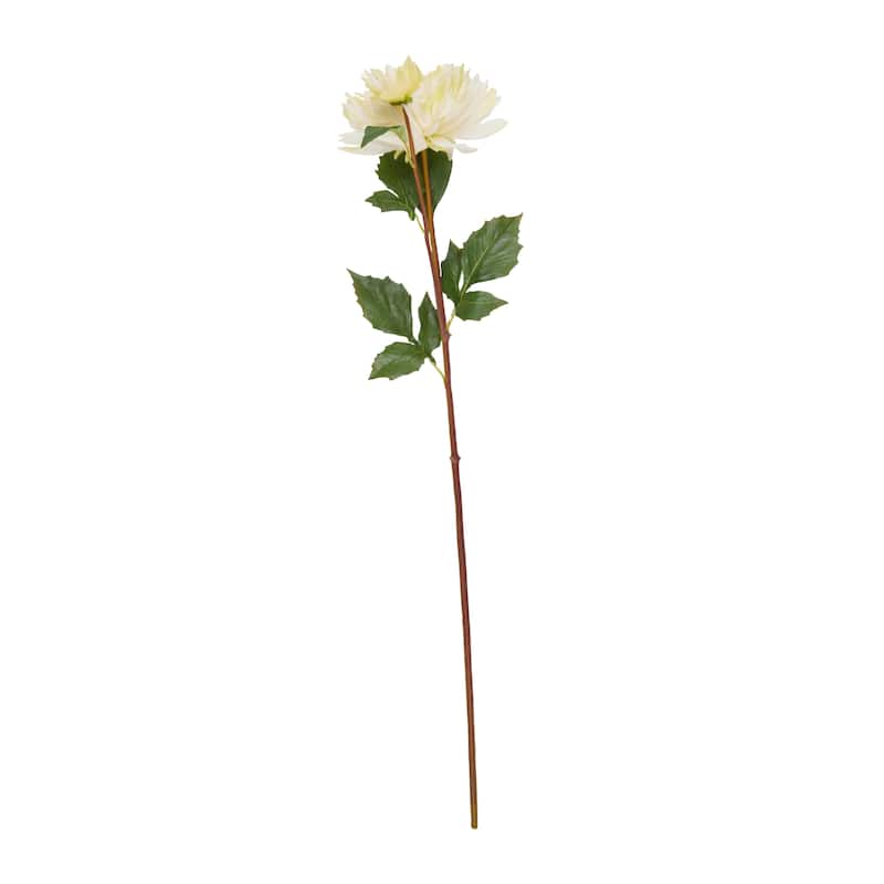 Faux Foliage Dahlia Tall Artificial Flower Stem - Set of 8 White - Roche River Decor