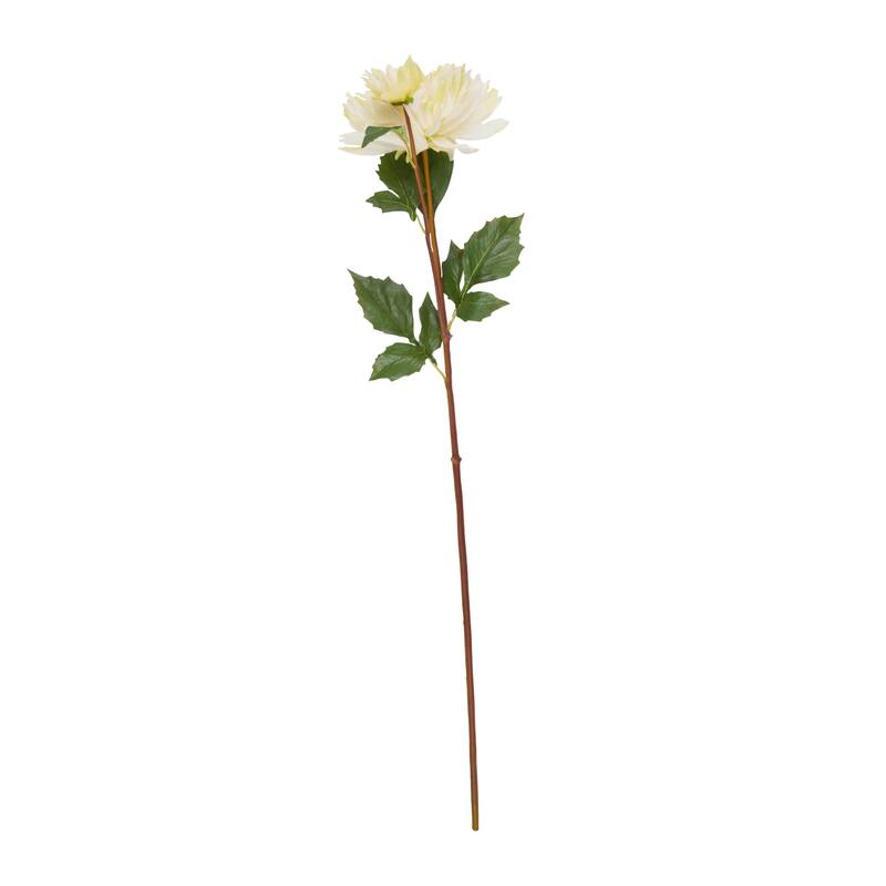 White Faux Foliage Tall Dahlia Artificial Flower Stem (Set of 8)