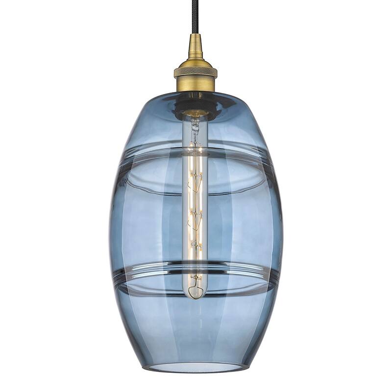 Innovations Lighting 616-1P 10 8 Vaz Pendant Vaz 8" Wide Cord-Hung - Brushed Brass / Princess Blue
