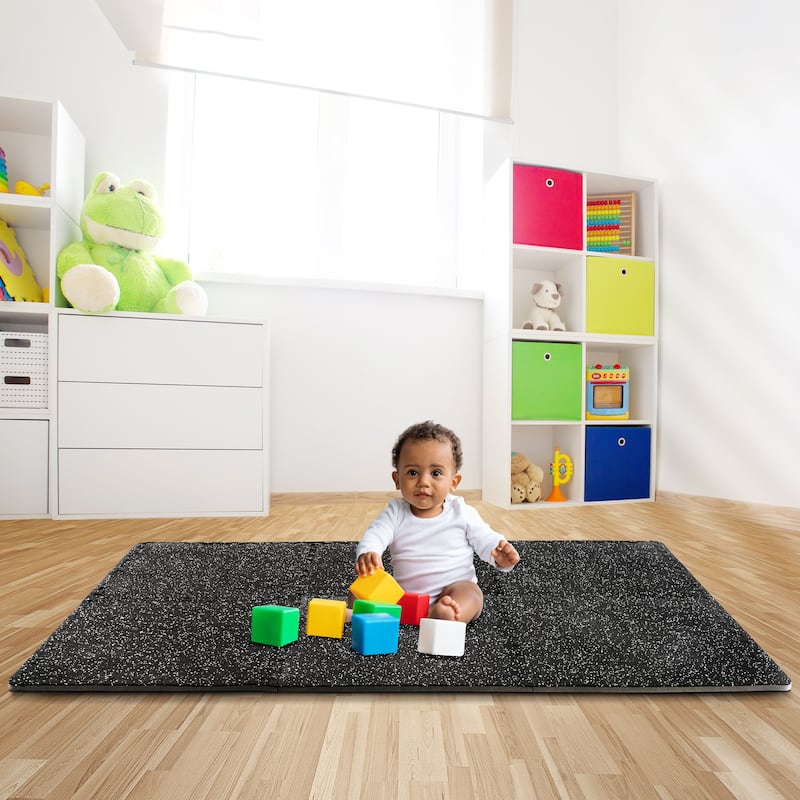 Sivan Fitness 1/2" Thick Rubber Top High Density EVA Foam Gym Flooring for Home Gym - 12 Interlocking Gym Floor Mat