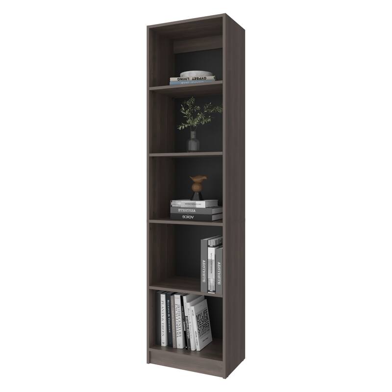 Sutton Slim Bookcase with Open Storage and 5 Shelves