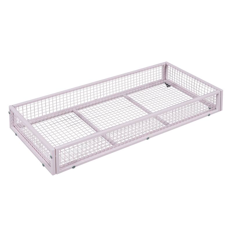 Twin Size Metal Platform Bed with Two Drawers & House Headboard