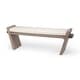 preview thumbnail 2 of 11, Mercana Elaine I Cream Fabric Seat w/ Brown Wood Entryway Bench - 58"W x 15"D x 20"H