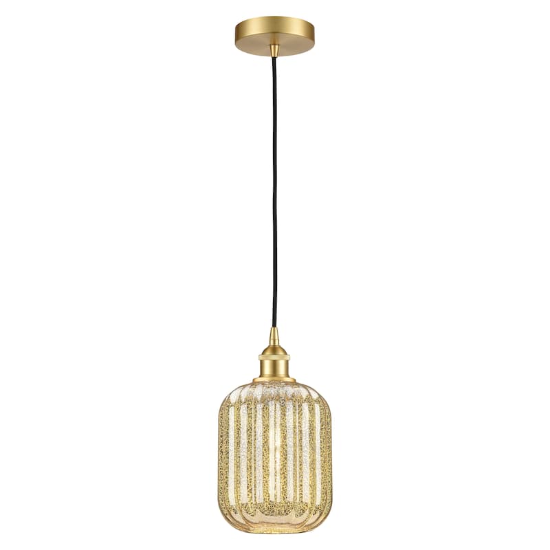 Innovations Lighting Endless Possibilities Edison - Preston - 1 Light 7" Jar Shade Cord Hung Mini Pendant - Mercury/Satin Gold