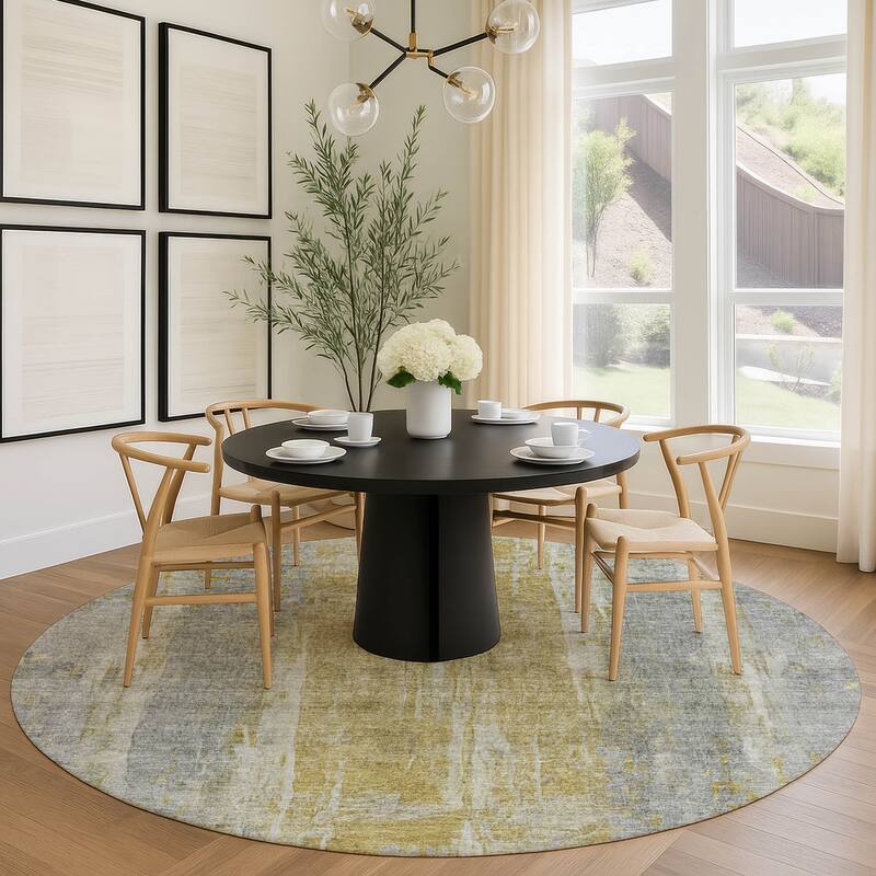 Machine Washable Indoor/ Outdoor Vintage Ombre Chantille Rug