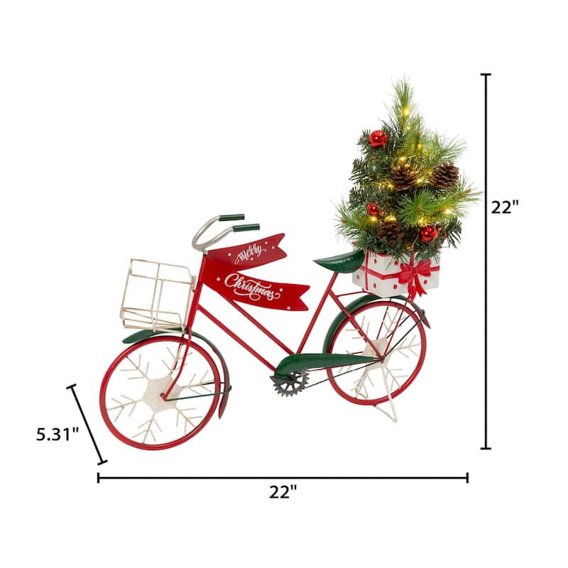 22 in. Illuminated Metal Holiday Bicycle