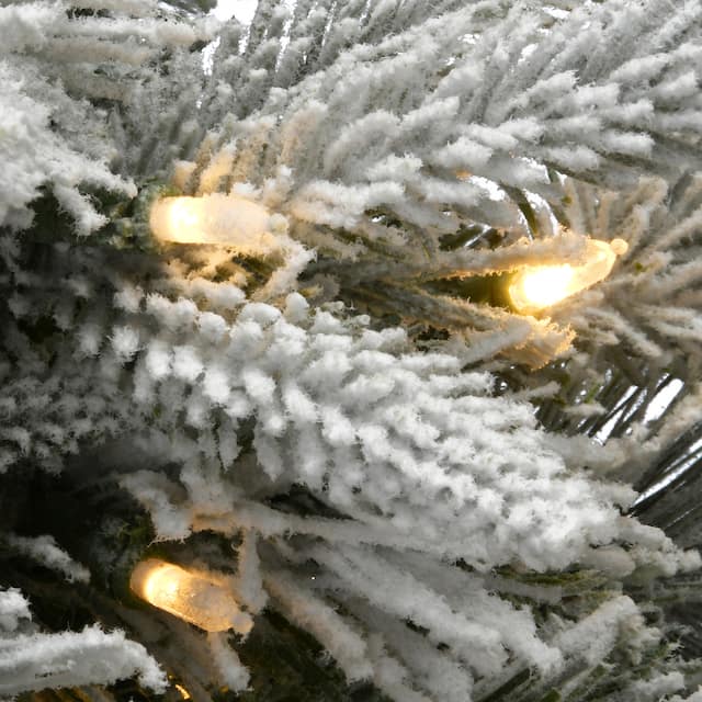 6 ft. Frosted Colonial Fir Swag with Battery Operated LED Lights - Green - 6ft