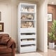 preview thumbnail 23 of 34, 80'' H x 21.3'' W Wood Standard Bookcase with 4 Drawers,Morden Freestanding Storage and Display Bookshelf White
