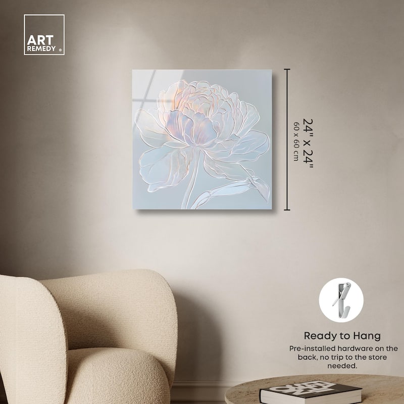 Embossed Flower II Acrylic by Art Remedy, Ready to Hang