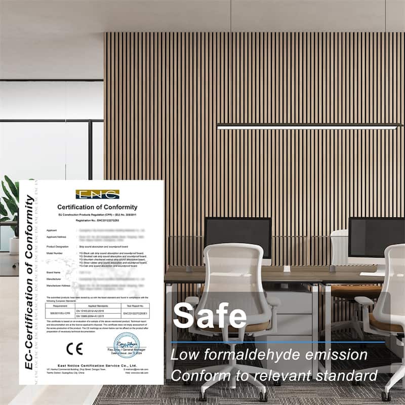 Acoustic Wood Wall Panels,2 Pack 94.5" x 12.6" Soundproof Wall Panels