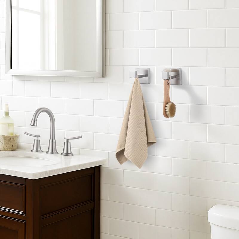 WOWOW J-Hook Wall Mount Robe/Towel Hook 2PCS