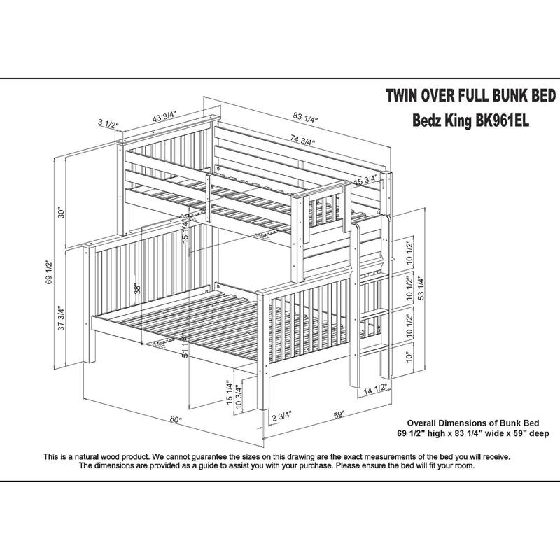 Taylor & Olive Trillium Twin over Full Bunk Bed Ladder, Twin Trundle