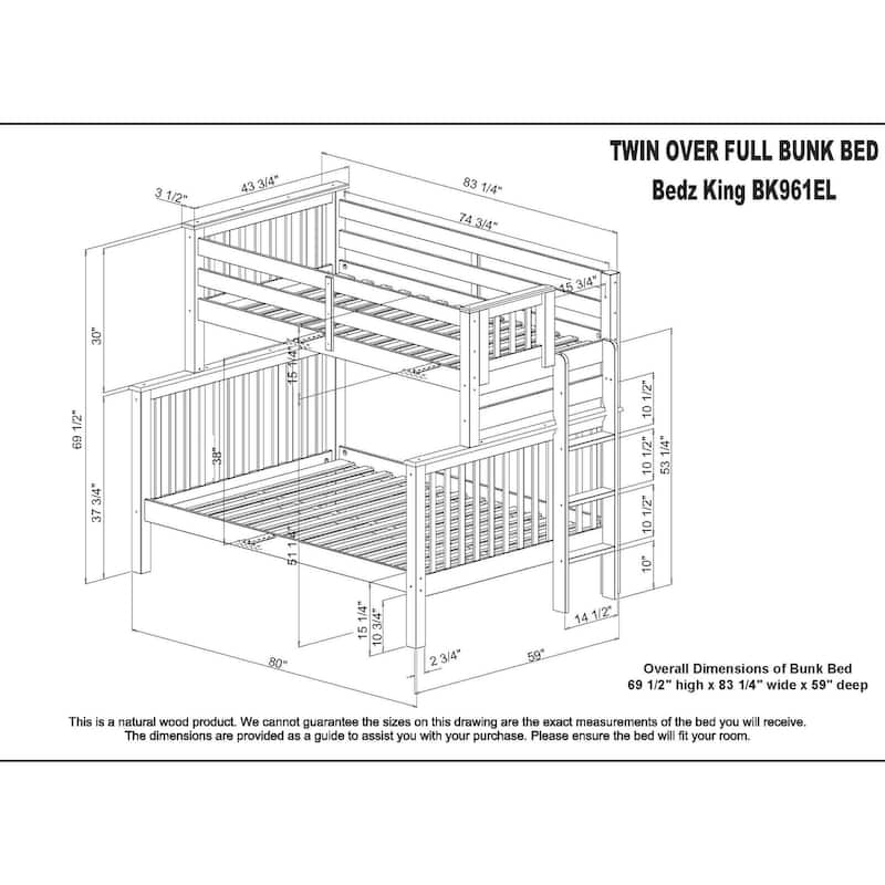 Taylor & Olive Trillium Twin over Full Bunk Bed Ladder, Twin Trundle