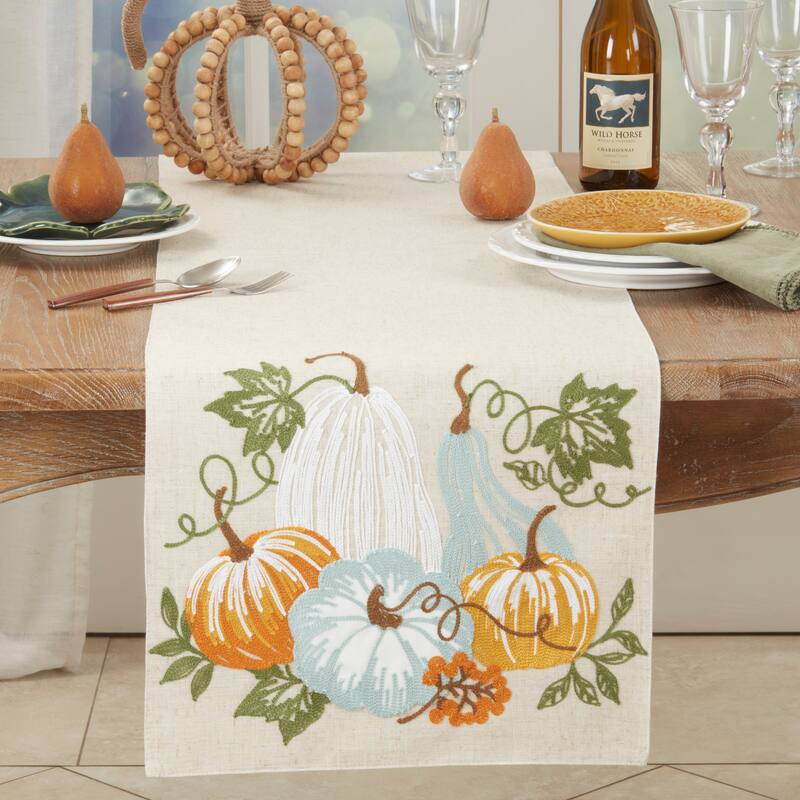 Harvest Bounty Pumpkin Table Runner - 16"x70"