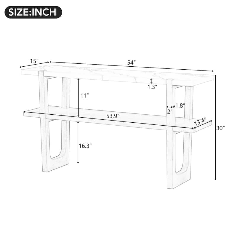 Elegant Console Table with Marble-Effect Top and Versatile Storage Solutions for Entryway and Living Room