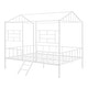 preview thumbnail 4 of 11, White Full Size Metal House Bed Frame with Slatted Support, No Box Spring Needed