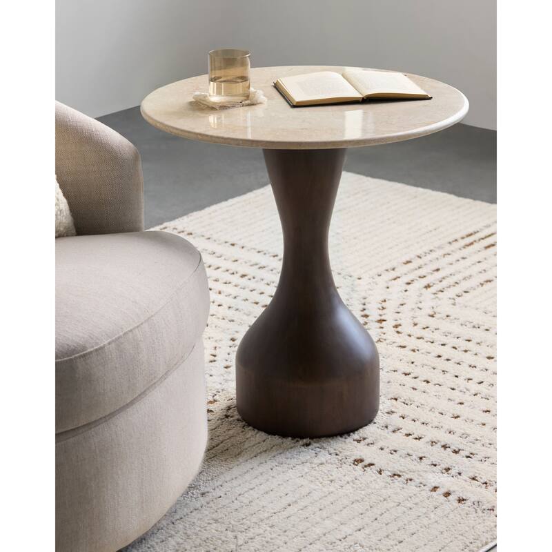 Livabliss Mila Rose Modern End Table - Beige
