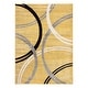 preview thumbnail 1 of 24, World Rug Gallery Contemporary Abstract Circles Design Area Rug 2' x 3' - Yellow