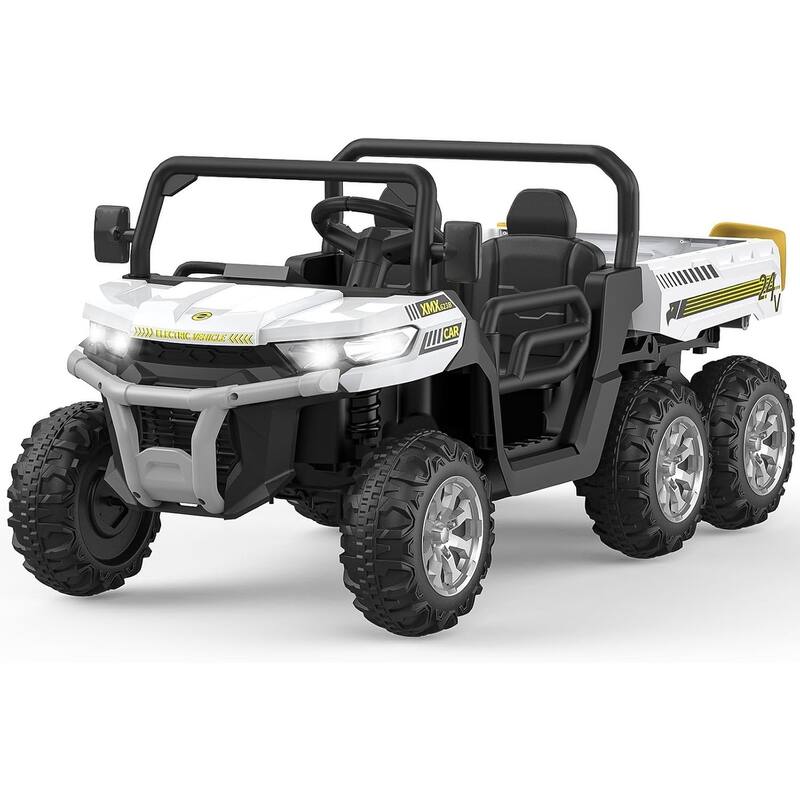 Ride On Dump Truck for Kids Ride On Car with Remote Control Electric UTV Vehicles - White