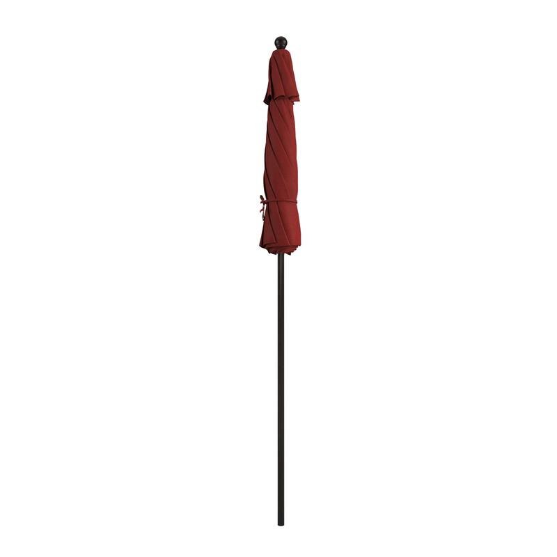 California Umbrella 7.5' Rd.. Aluminum Frame, Fiberglass Rib Market Umbrella, Push Open, Bronze Finish, Olefin Fabric