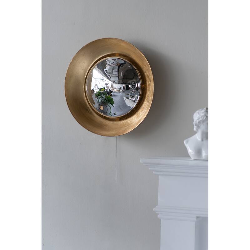 LED Lighted Wall Mirror - Decorative Accent - Gold