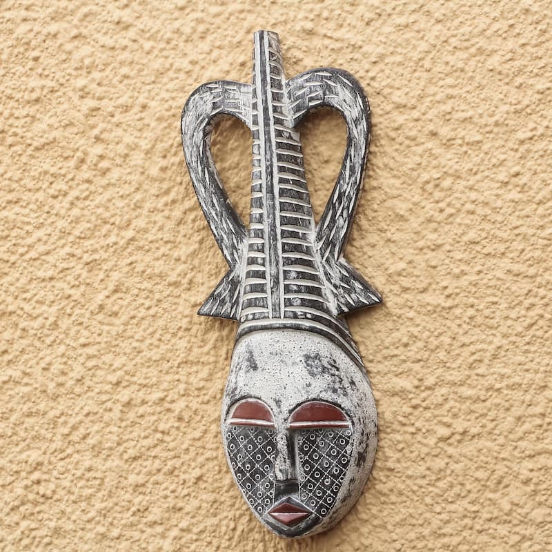 Novica Handmade Queen Of The Heart African Wood Mask
