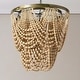 preview thumbnail 1 of 45, 2-Tier Draped Wood Bead Chandelier Whitewashed