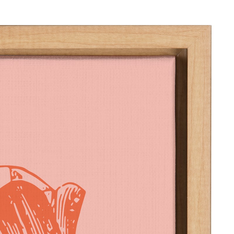 Kate and Laurel Sylvie Tulip Orange Framed Canvas by Apricot and Birch
