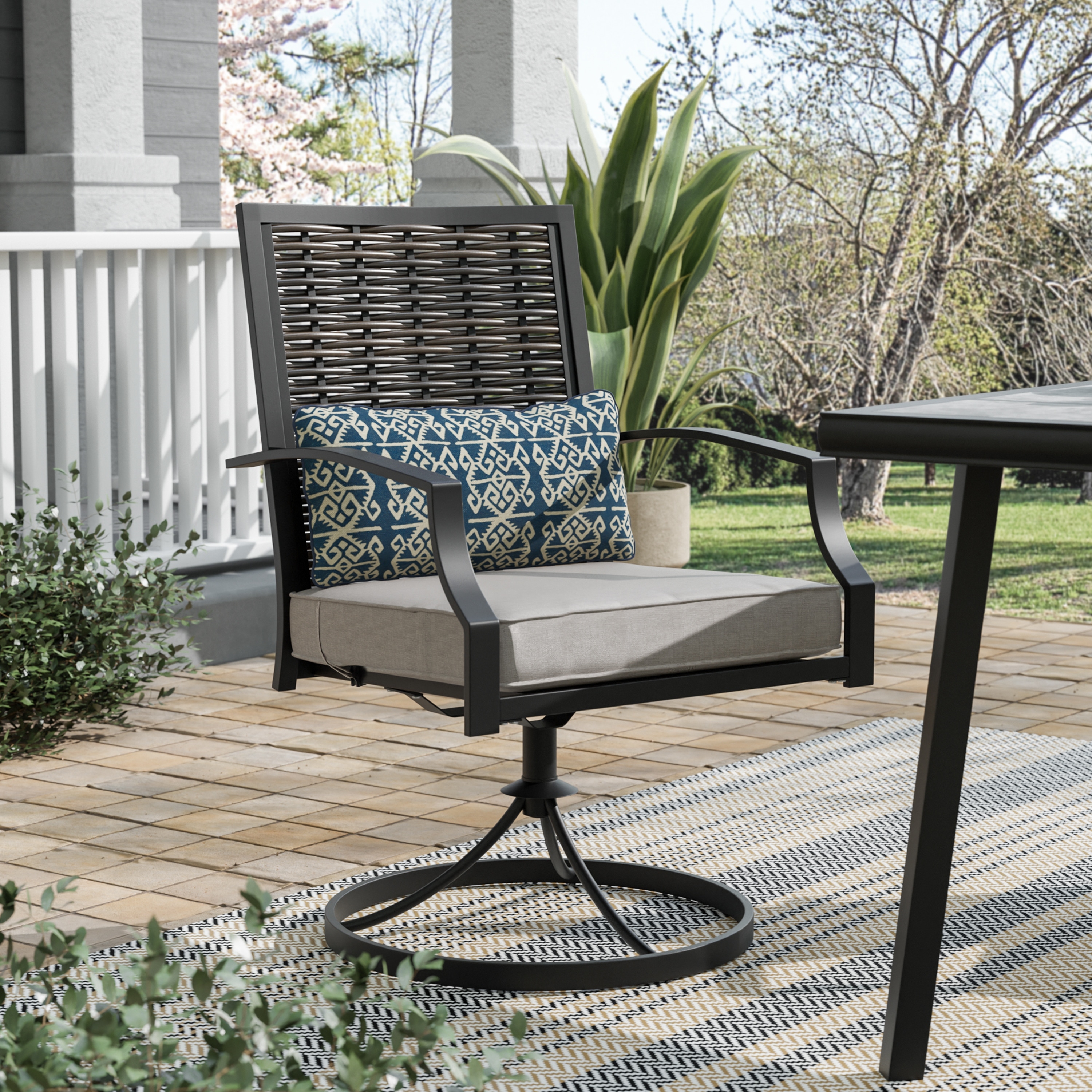 Grey metal best sale garden chairs