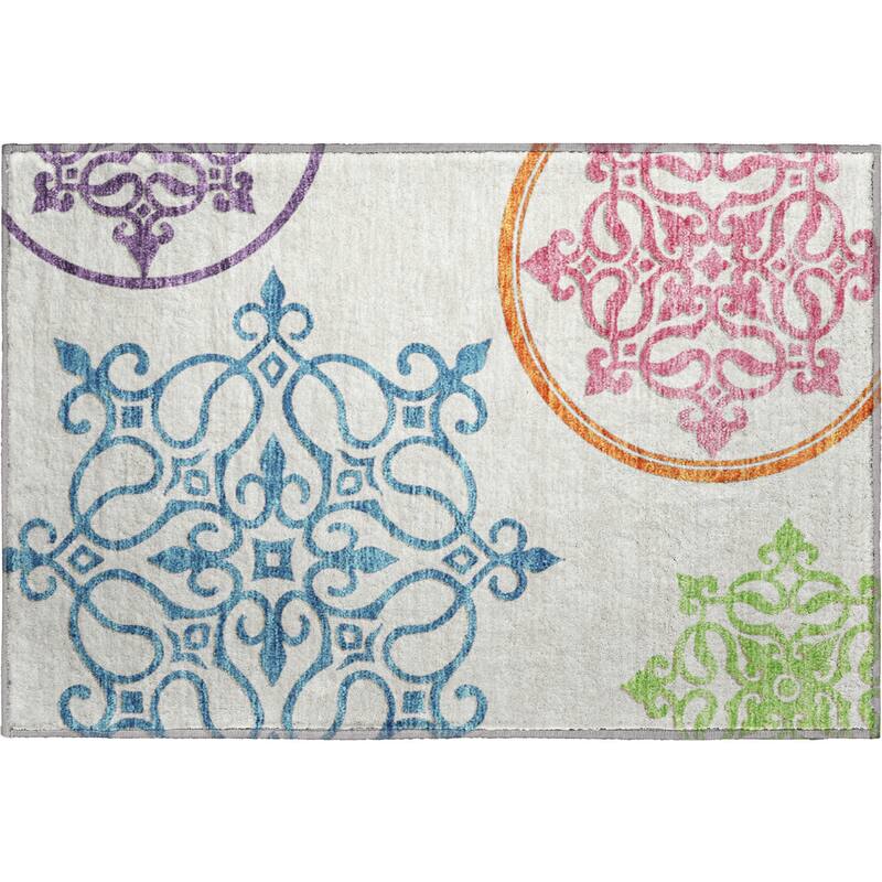 Premium Washable Super Soft Transitional Scroll Mayfield Rug