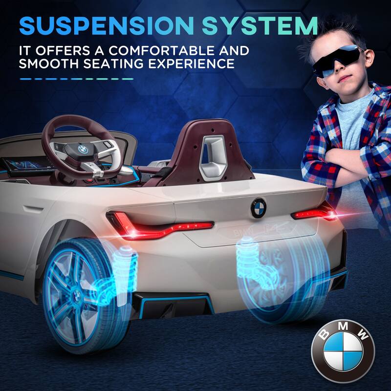 12V BMW Licensed Kids Ride-On Car with Remote Control, Music, Lights, and Suspension System for Boys & Girls