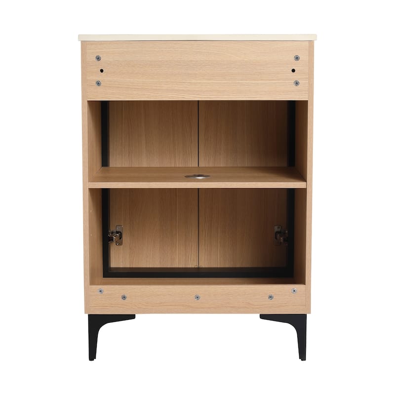 Beingnext 24"/30" Bathroom Vanity with Sink, Freestanding Bathroom Vanity with Soft Close Door and Adjustable Shelf